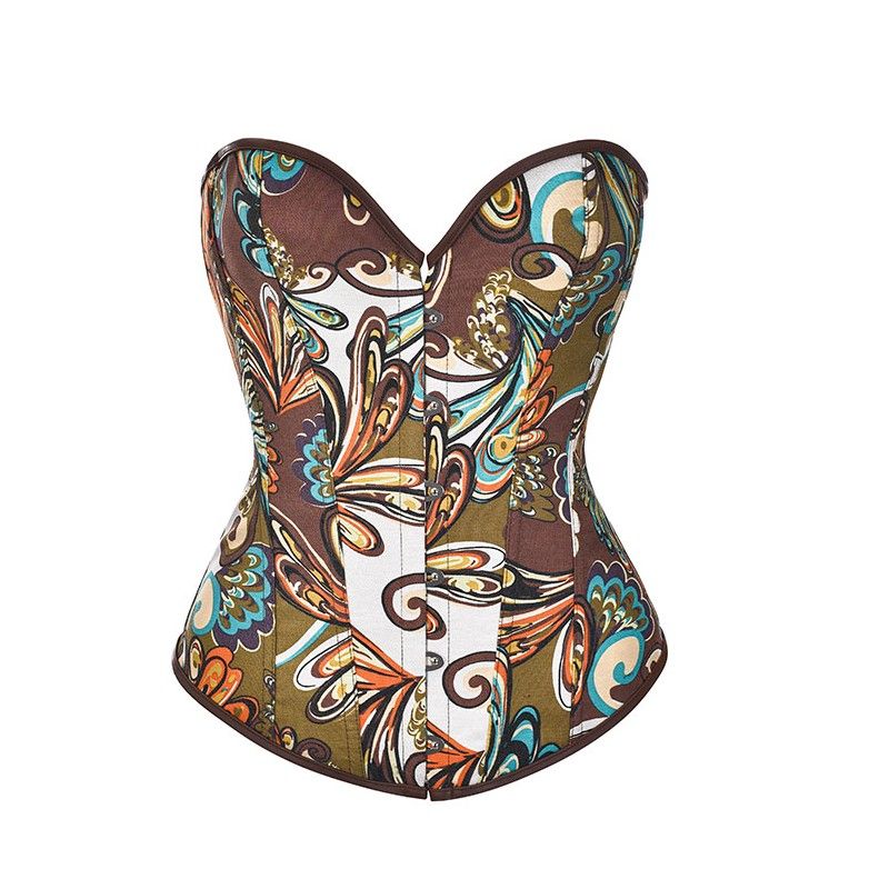 Corset marrón estampado