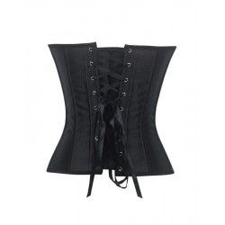 Corset negro con tirante al hombro adorno floral