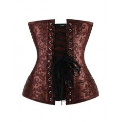 Corset marrón chocolate y plata