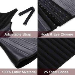 Chaleco corset reductor 25 varillas de acero
