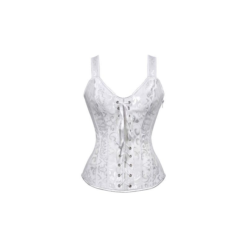 Corset blanco brocado con tirantes