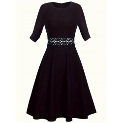 Vestido vintage negro manga francesa