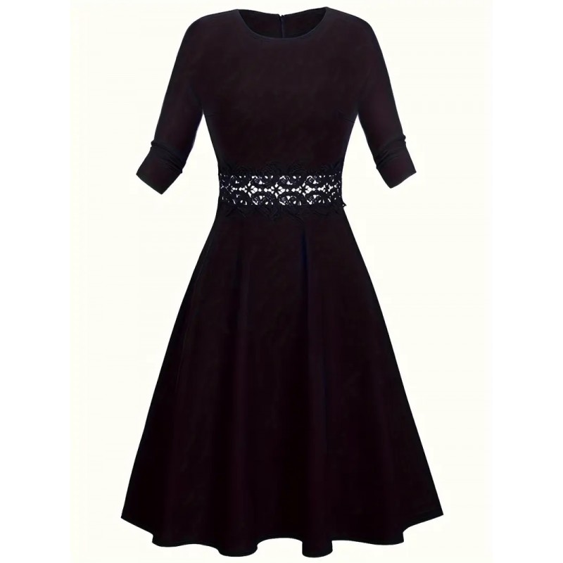 Black vintage dress with French sleeves