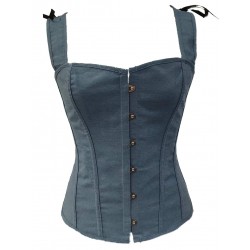 Corset denim azul con tirantes
