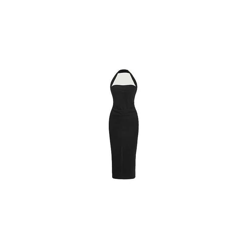 Vestido vintage negro cuello halter