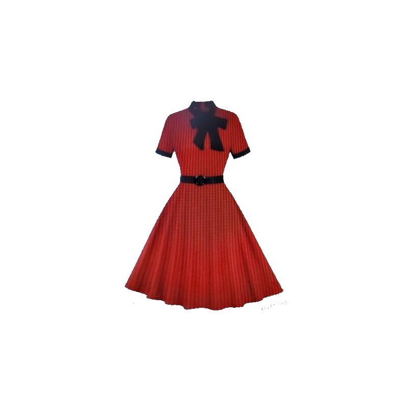 Vestido vintage burdeos y negro