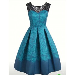 Vestido vintage aguamarina
