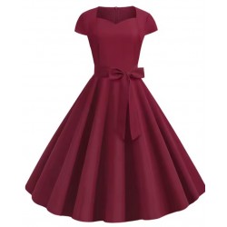 Vestido vintage rojo burdeos