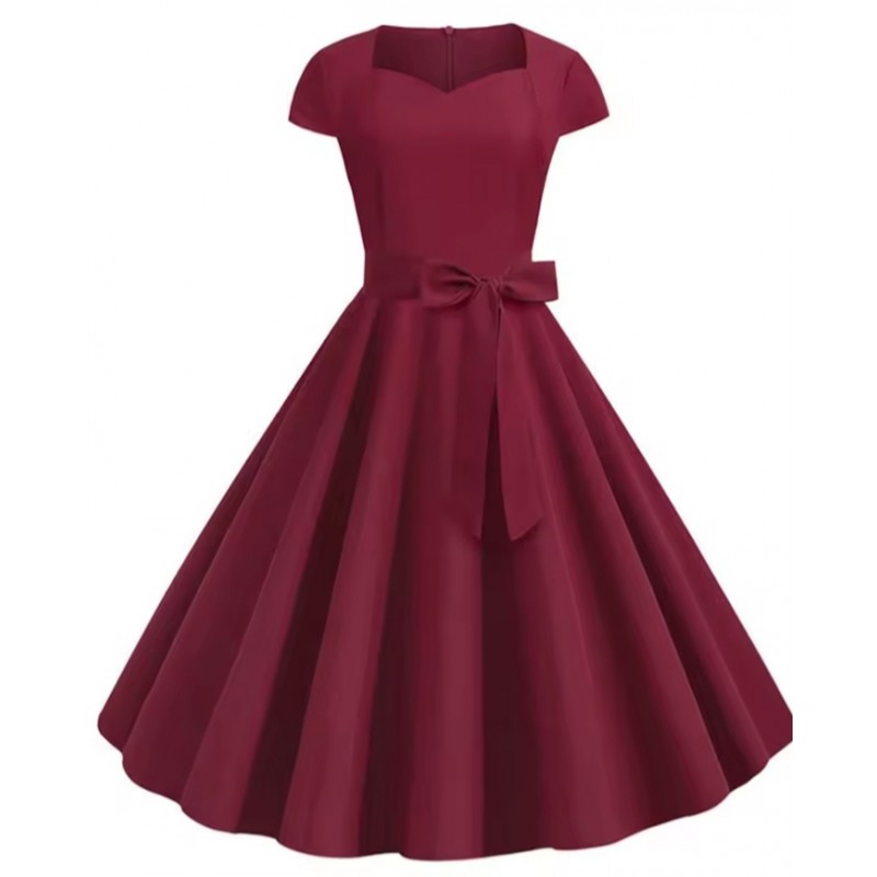 Vestido vintage rojo burdeos