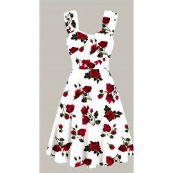 White vintage dress  with rose