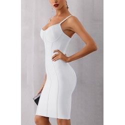 Vestido bandage blanco con tirantes