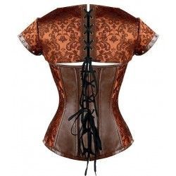 Corset steampunk marrón con manguitas extraibles