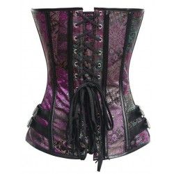 Corset steampunk estampado con varillas de acero