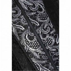 Corset damasquinado negro con dibujo frontal en plata