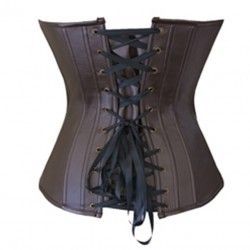 Sexy and current corset in brown leatherette